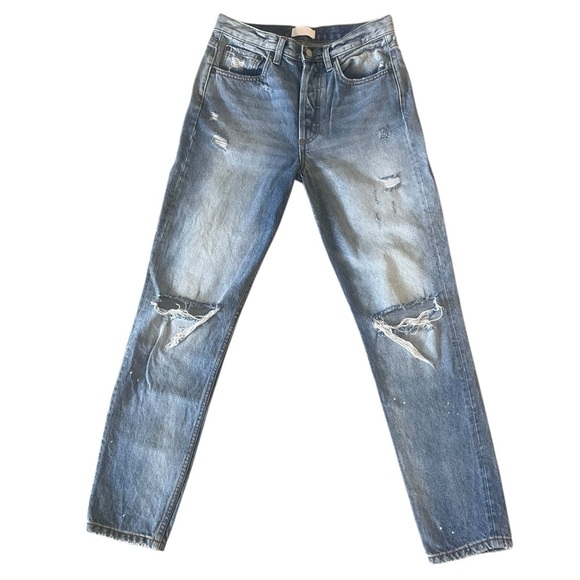 Boyish High Waisted Rigid Skinny Jeans with Distressed Details Size 27 - Picture 2 of 8